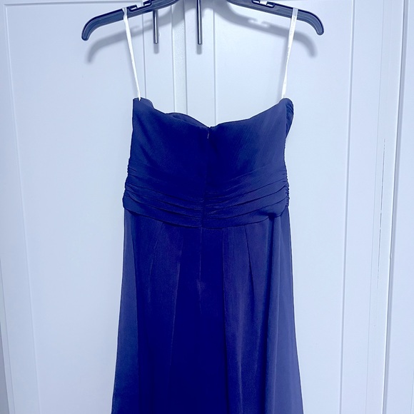 David's Bridal #F14847 Plum Short Crinkle Chiffon dress (size 8) - Picture 3 of 4